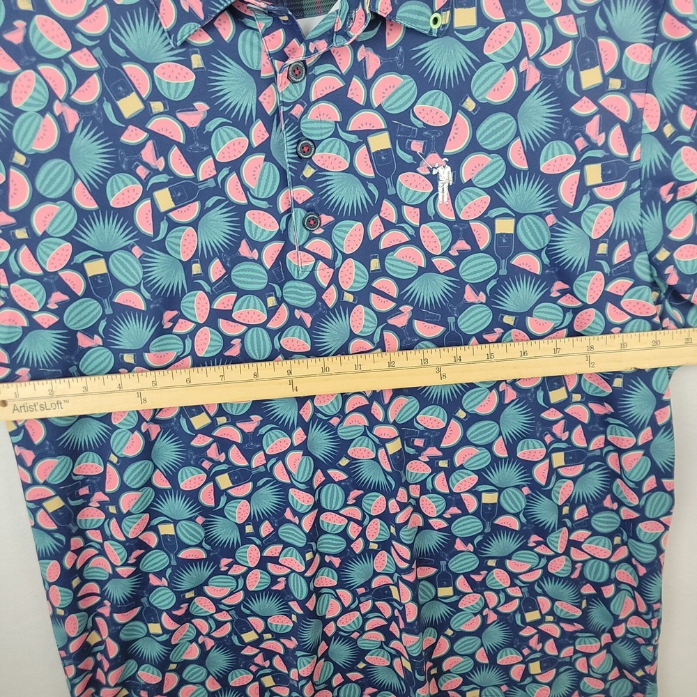 William Murray Mens Button Up Shirt Blue XL Watermelon Print Golf Casual Stretch - Picture 14 of 16